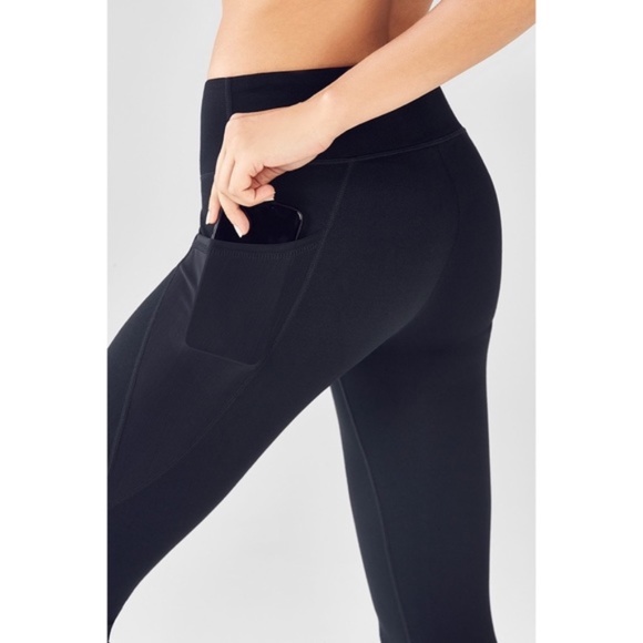 Fabletics Salar Floral Mesh Black Powerhold Leggings w Pockets - Size S - Picture 3 of 6